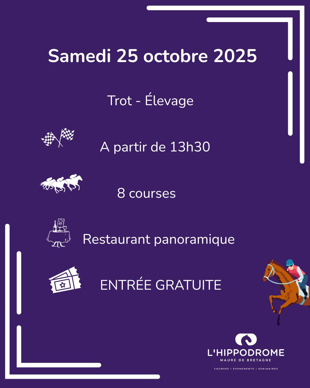 Samedi 25 octobre - Courses de Trot & Entrée Gratuite pour tous