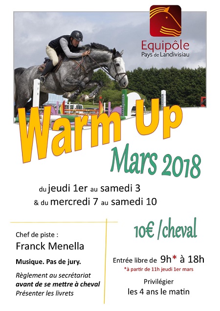 CSO : Entraînement jeunes Chevaux Equipole de Landivisiau : du 1er au 3 mars et du 7 au 10 mars