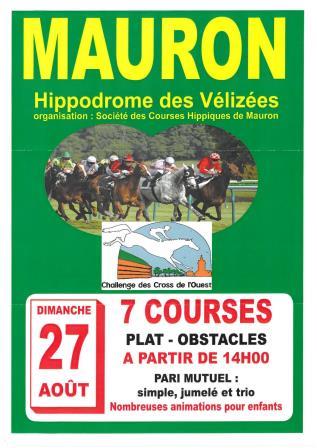 Réunion de courses sur l'hippodrome des Vélizées à MAURON